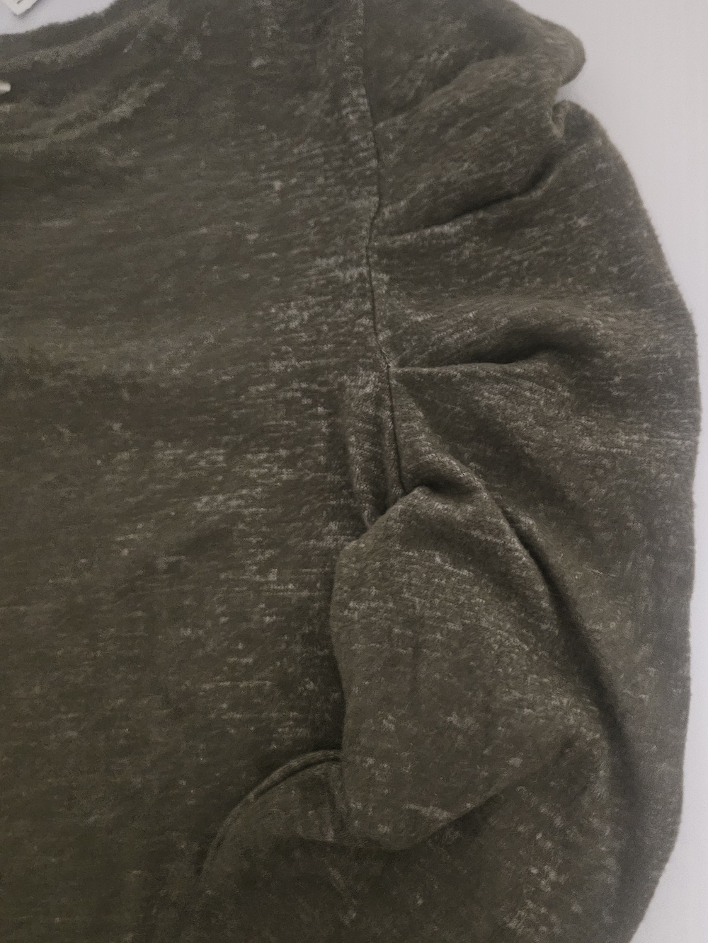 Women’s Olive Green Long Sleeve Ruched Shoulder Skirt - Picture 4 of 6